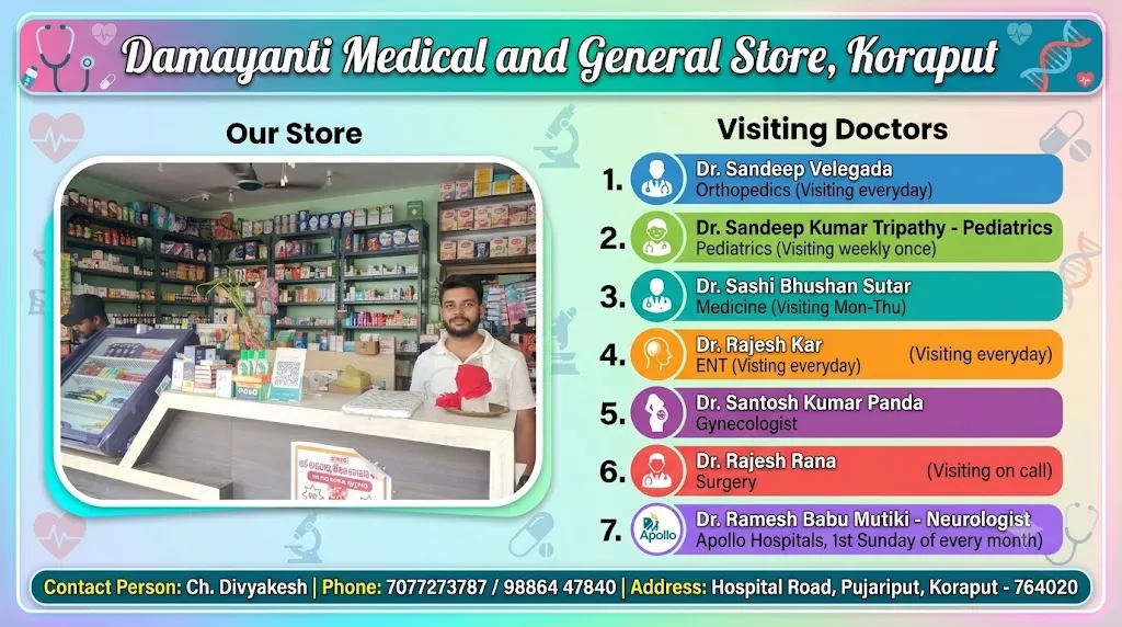 Damayanti Medical Store & Doctor Clinic , Hospital Road , Pujariput , Koraput
