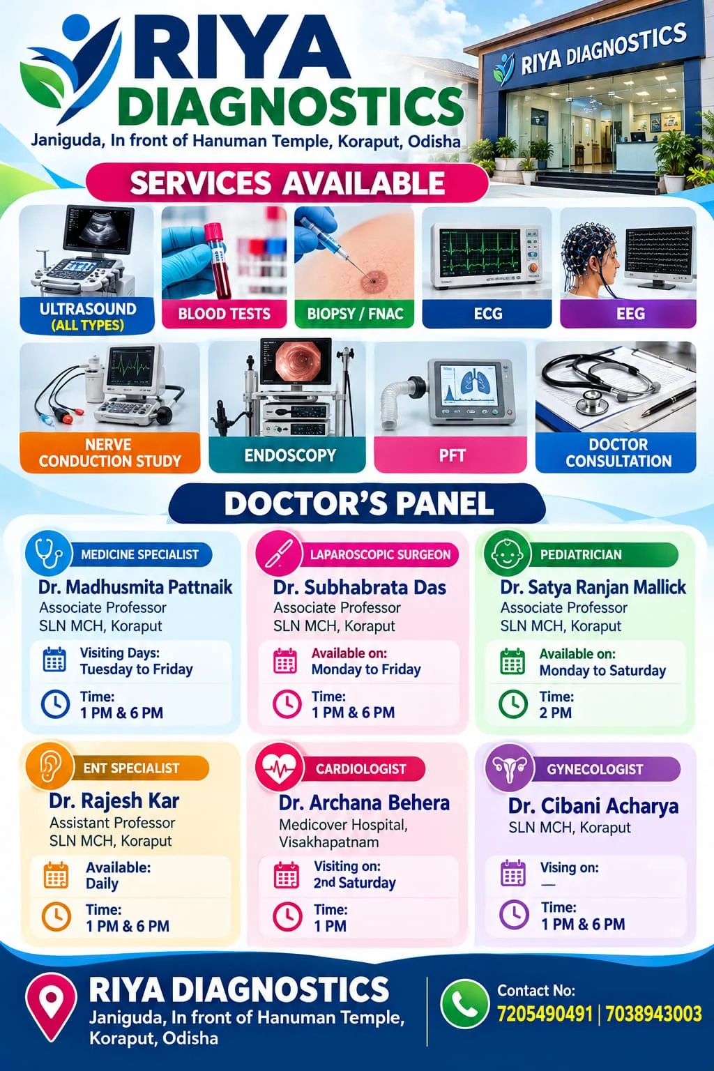 Riya Diagnostics , Janiguda , Near SLNMCH , Koraput