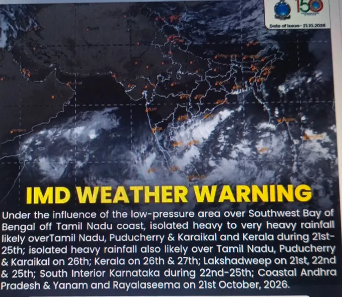 IMD Weather Warning on 21-10-26
