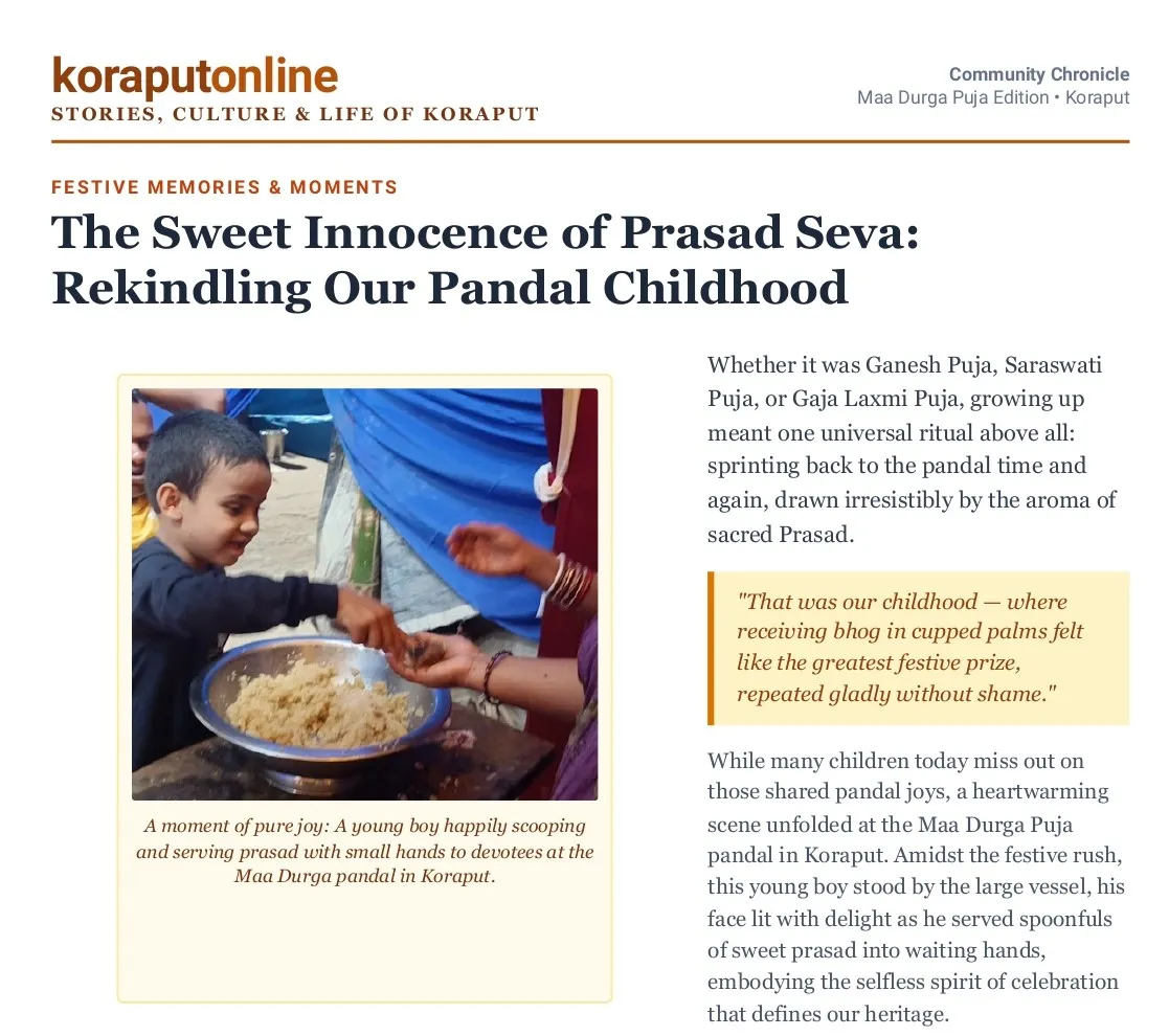 Prasad on Dussehra Connects to Childhood memories ....